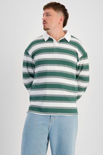 Sweats Rugby Pullover (Rugby Stripe Two Colour Green White)