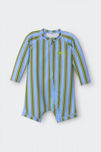 Swim Long Sleeve Zippy (Deck Chair Stripe Blue)