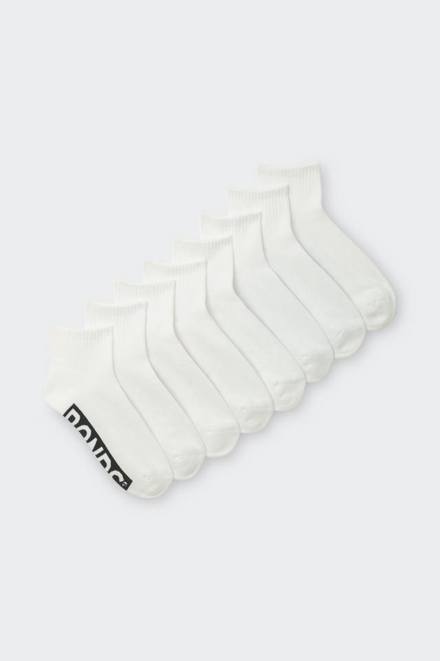 Mens Logo Cushioned Quarter Crew Socks 8 Pack