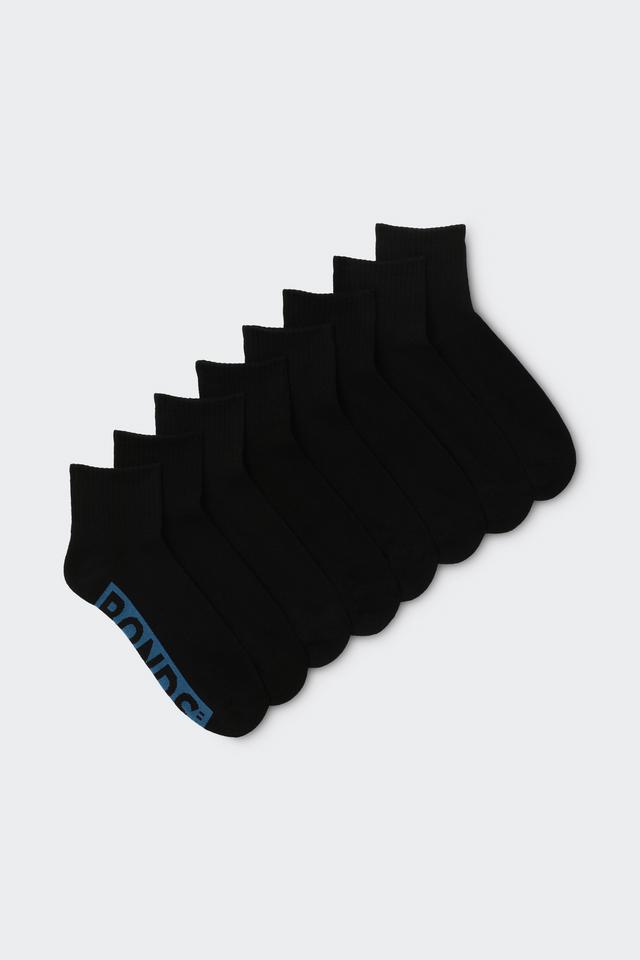Mens Logo Cushioned Quarter Crew Socks 8 Pack