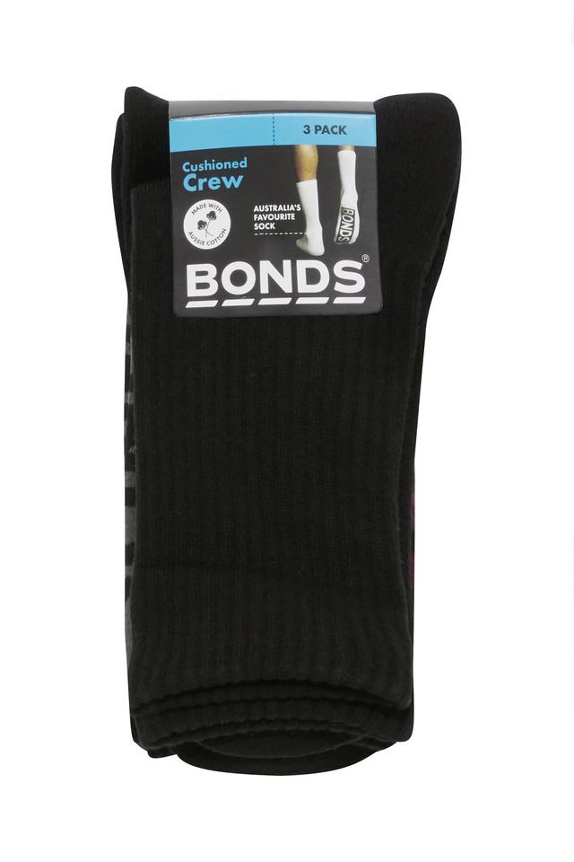 Mens Logo Cushioned Crew Socks 3 Pack