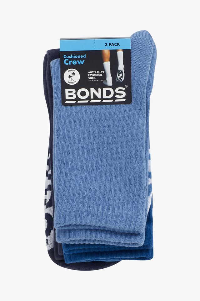 Mens Logo Cushioned Crew Socks 3 Pack