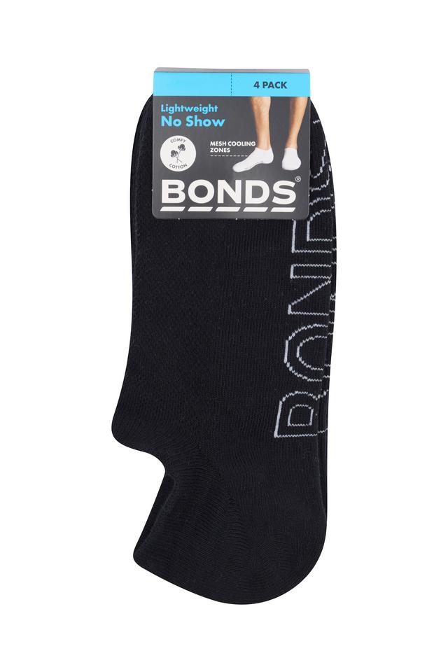 Mens Logo Lightweight No Show 4 Pack