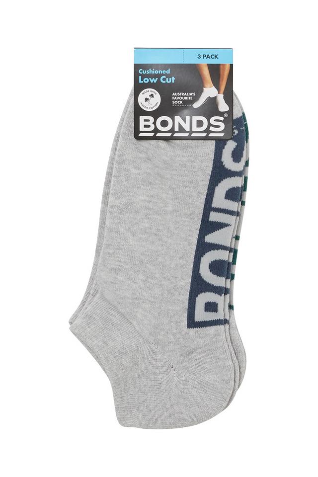Mens Logo Cushioned Low Cut Socks 3 Pack