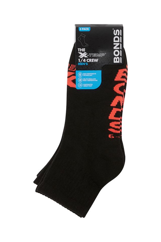 Mens X-Temp Quarter Crew Socks 3 Pack