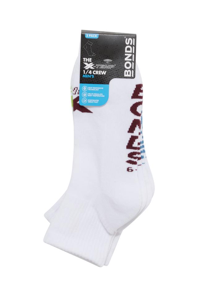 Mens X-Temp Quarter Crew Socks 3 Pack