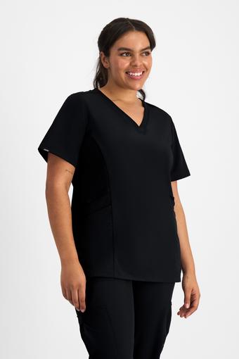 V Neck Scrub Top (Ebony)