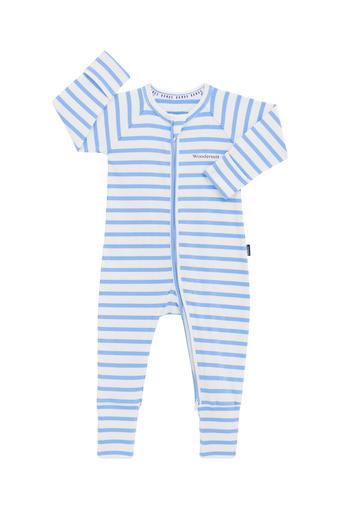 Wide Needle Rib Zippy (Blue/Marscapone)