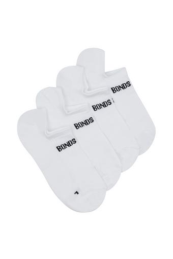 Womens Cool Sport No Show Socks 4 Pack (White)