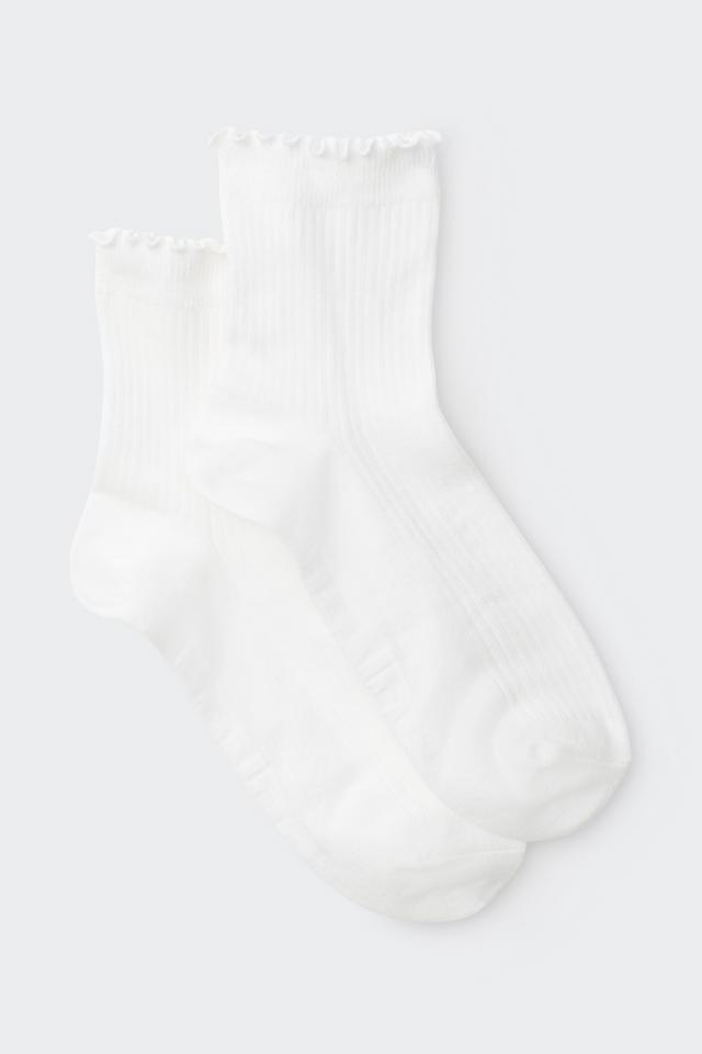 Womens Frill Anklet Socks 2 Pack