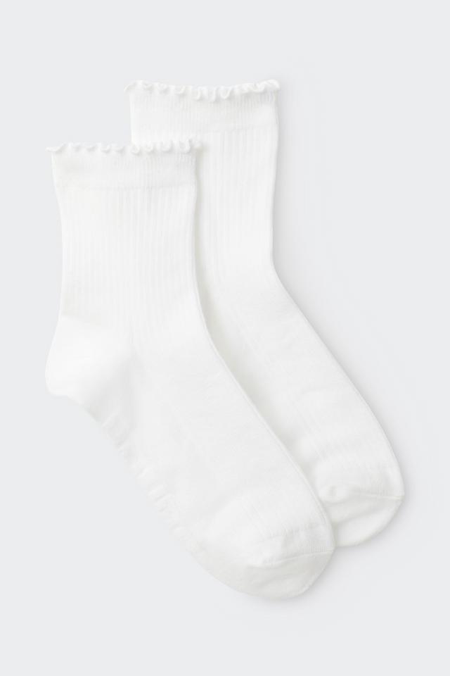 Womens Frill Anklet Socks 2 Pack