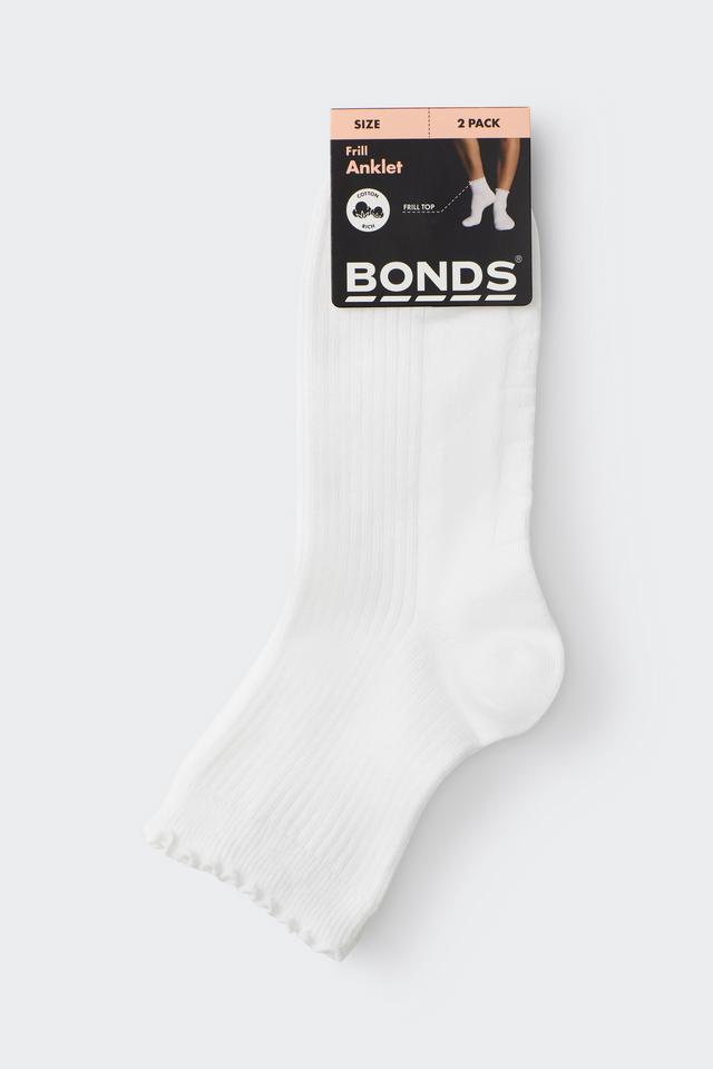 Womens Frill Anklet Socks 2 Pack