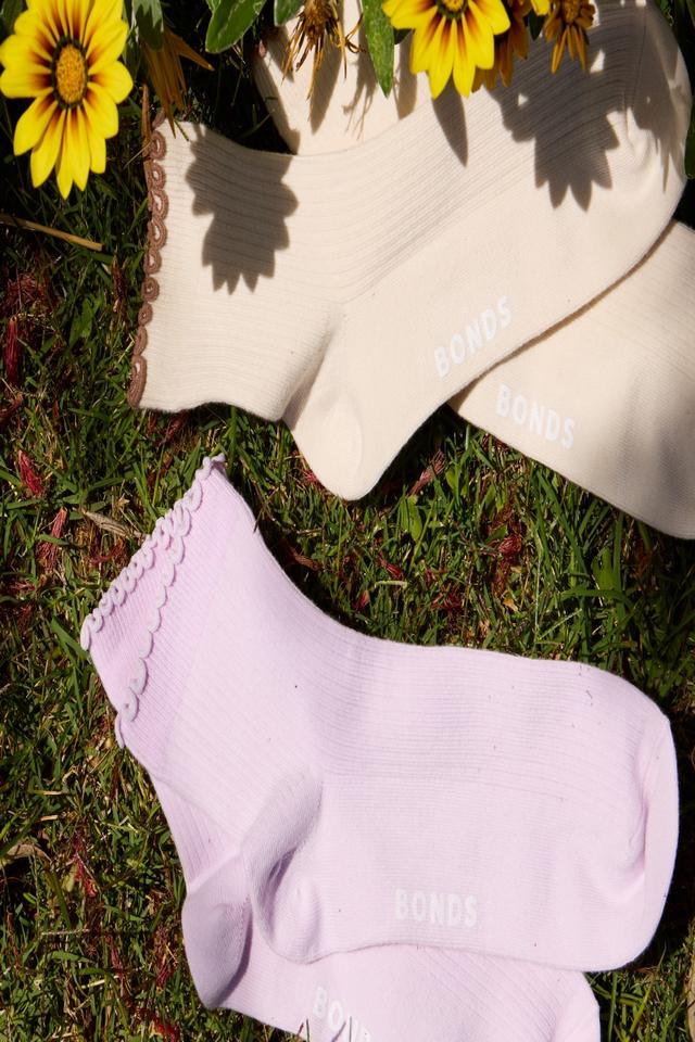 Womens Frill Anklet Socks 2 Pack
