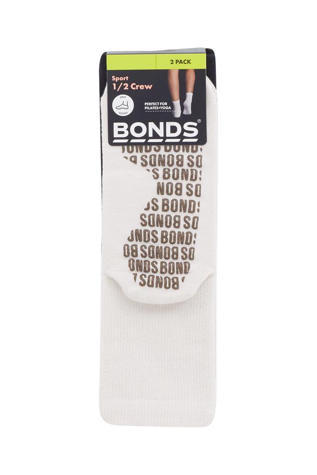 Womens Grip Half Crew Socks 2 Pack
