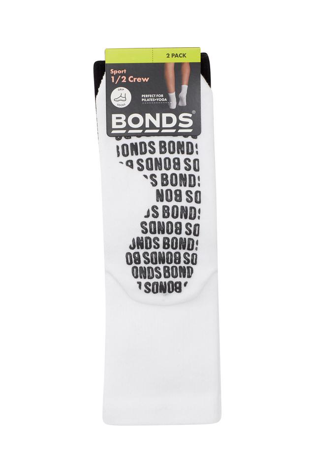 Womens Grip Half Crew Socks 2 Pack