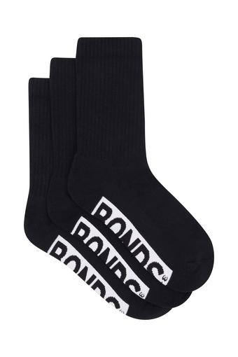 Womens Logo Cushioned Crew 3 Pack (Black)