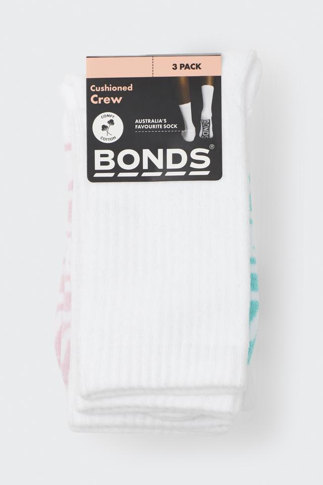 Womens Logo Cushioned Crew Socks 3 Pack