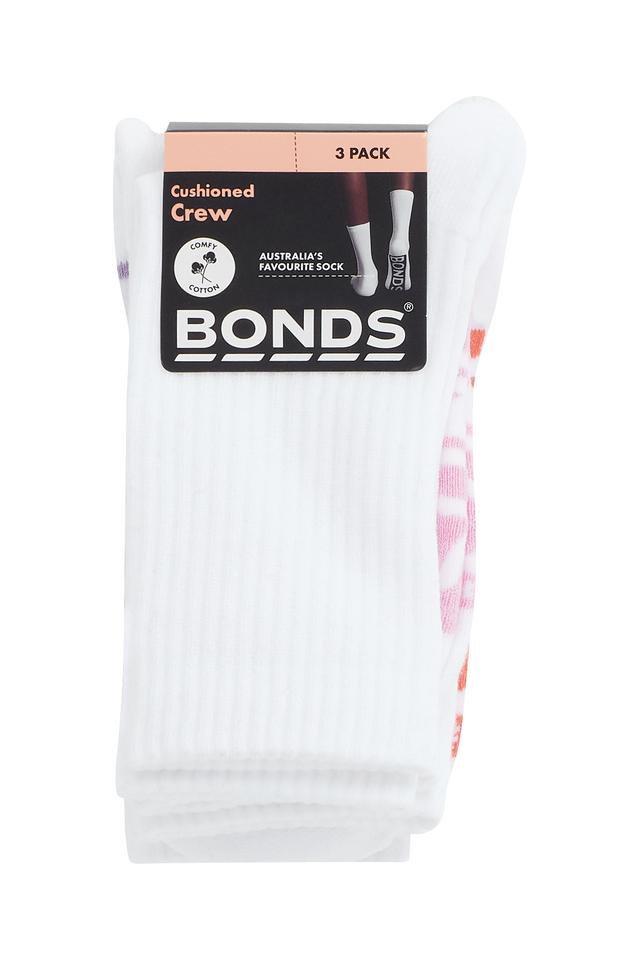 Womens Logo Cushioned Crew Socks 3 Pack