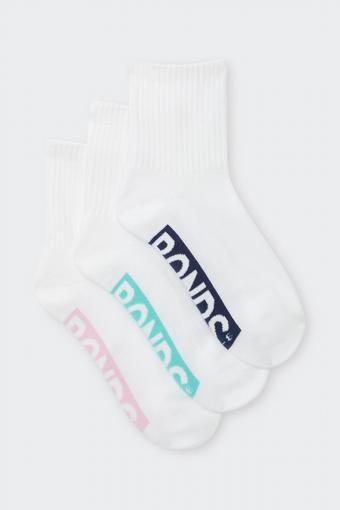 Womens Logo Cushioned Half Crew 3 Pack (White Pop)