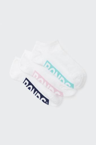 Womens Logo Cushioned Low Cut Socks 3 Pack (White Pop)