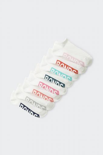 Womens Logo Cushioned Low Cut Socks 8 Pack (Pop Colours)