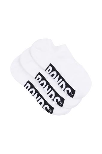 Womens Logo Cushioned No Show 3 Pack (White)