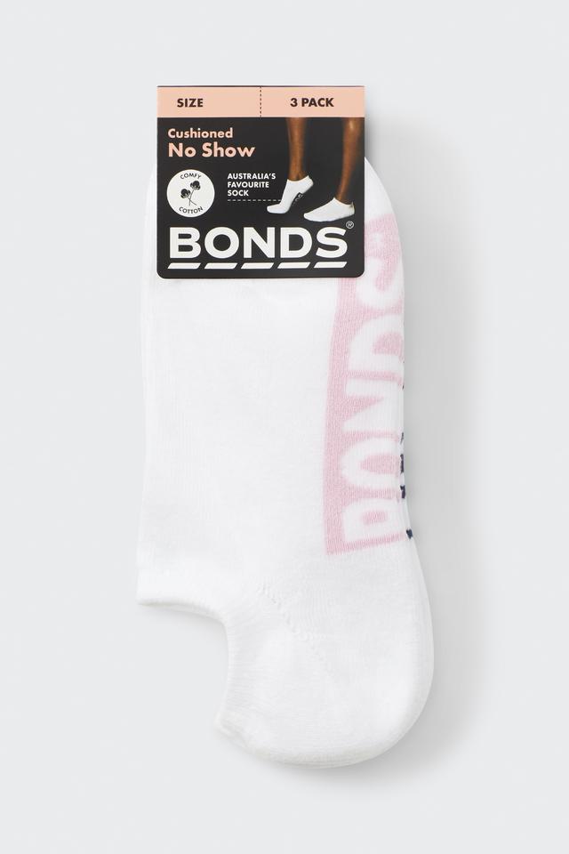 Womens Logo Cushioned No Show Socks 3 Pack