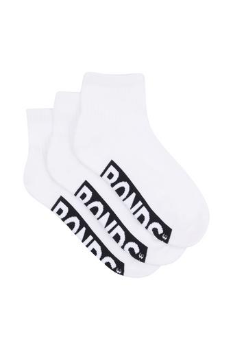 Womens Logo Cushioned Quarter Crew 3 Pack (White)