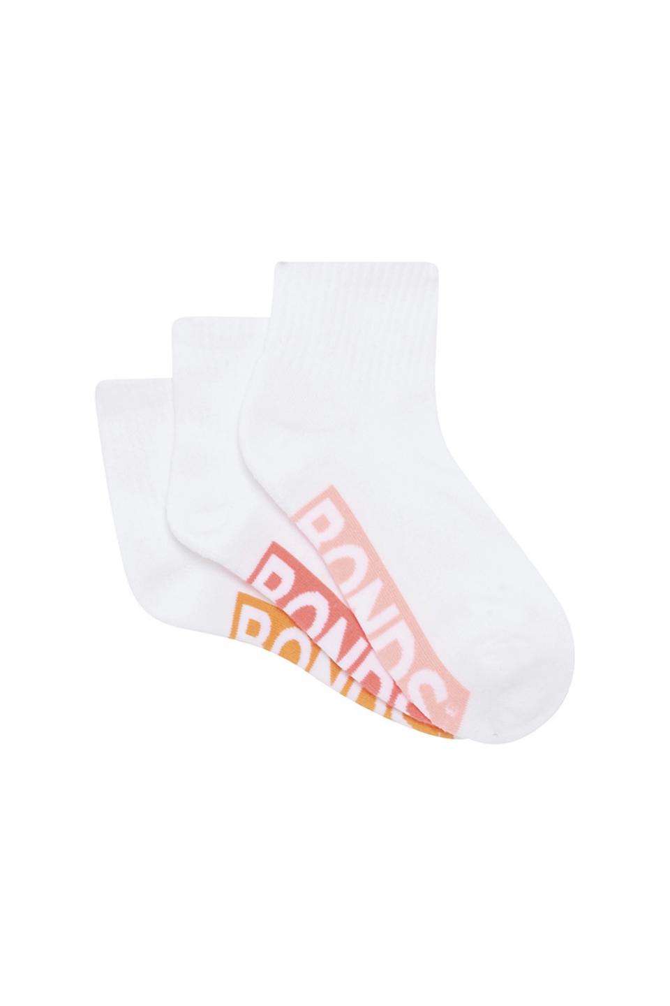 Womens Logo Cushioned Quarter Crew Socks 3 Pack