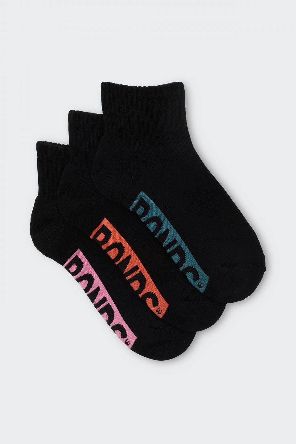 Womens Logo Cushioned Quarter Crew Socks 3 Pack