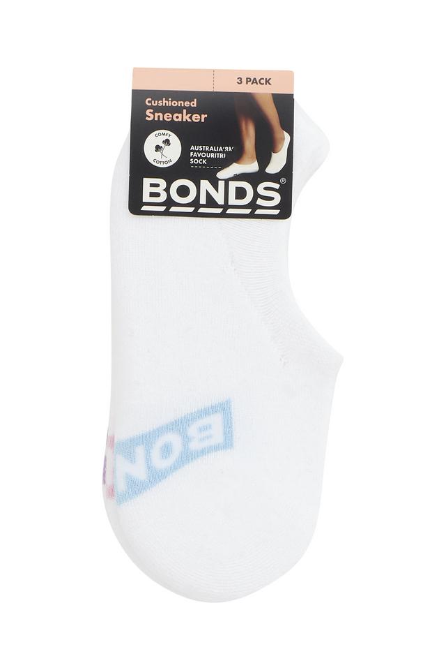 Womens Logo Cushioned Sneaker Socks 3 Pack