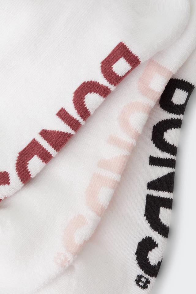 Womens Logo Cushioned Stripe Half Crew Socks 3 Pack