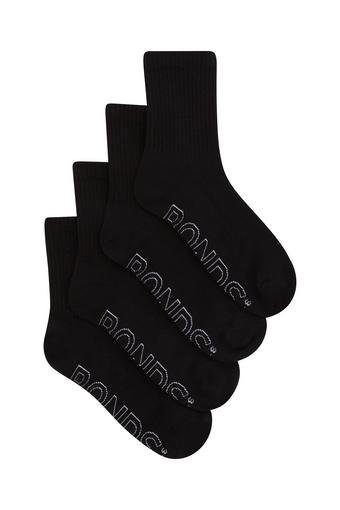 Womens Logo Light 1/2 Crew 4 Pack (Black)