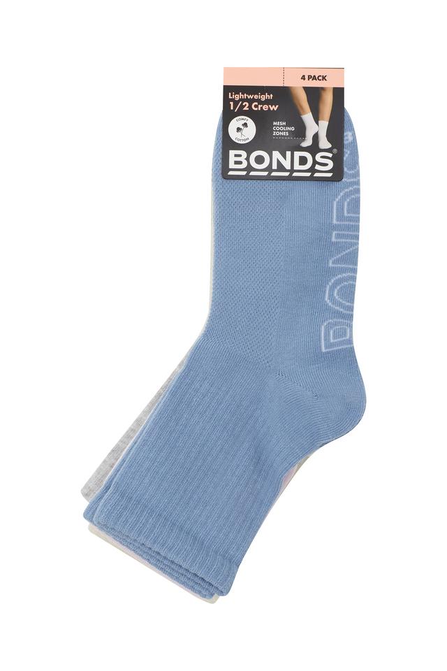 Womens Logo Light 1/2 Crew Socks 4 Pack