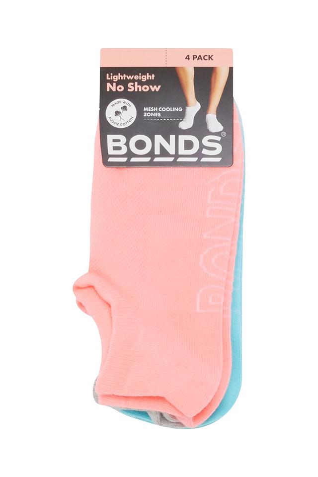 Womens Logo Light No Show Socks 4 Pack