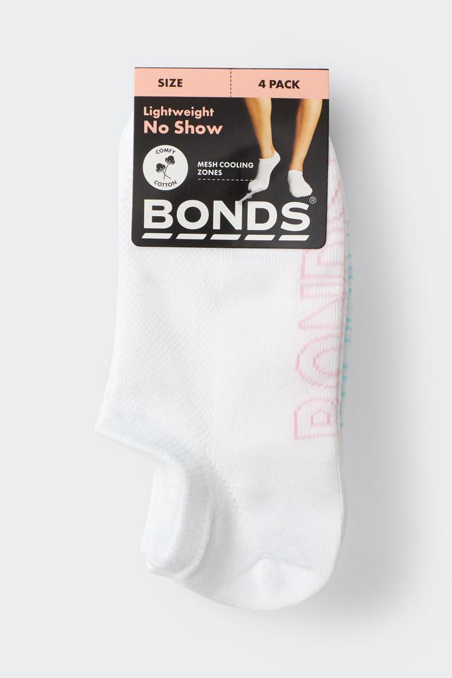 Womens Logo Light No Show Socks 4 Pack