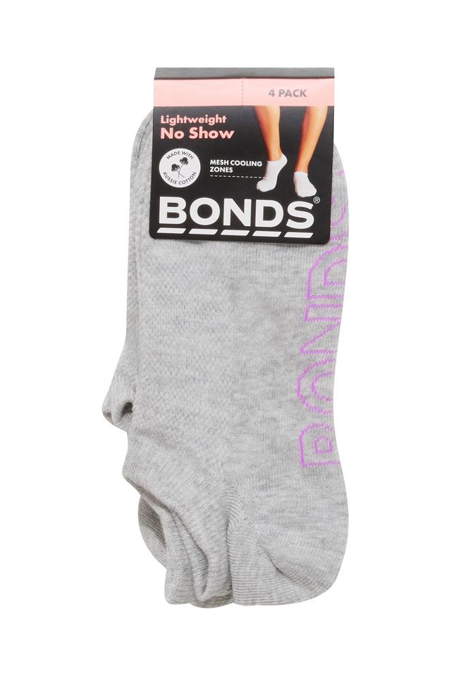 Womens Logo Light No Show Socks 4 Pack
