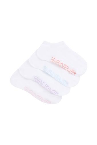 Womens Logo Light No Show Socks 4 Pack (White Base)