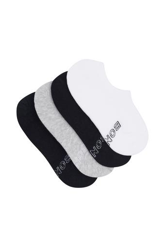 Womens Logo Light Sneaker Socks 4 Pack (White / Grey / Black)