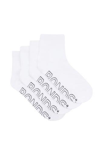 Womens Logo Lightweight Quarter Crew 4 Pack (White)
