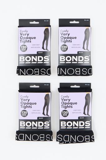 Womens Opaque Tights 120 Denier 4 Pack (Black)