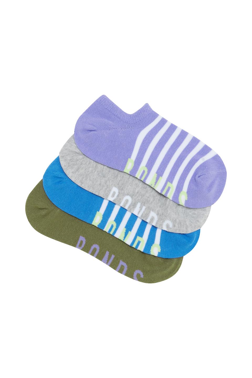 Womens Pattern No Show Socks 4 Pack