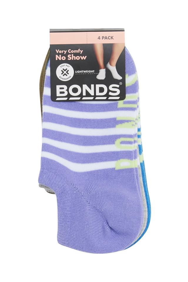 Womens Pattern No Show Socks 4 Pack