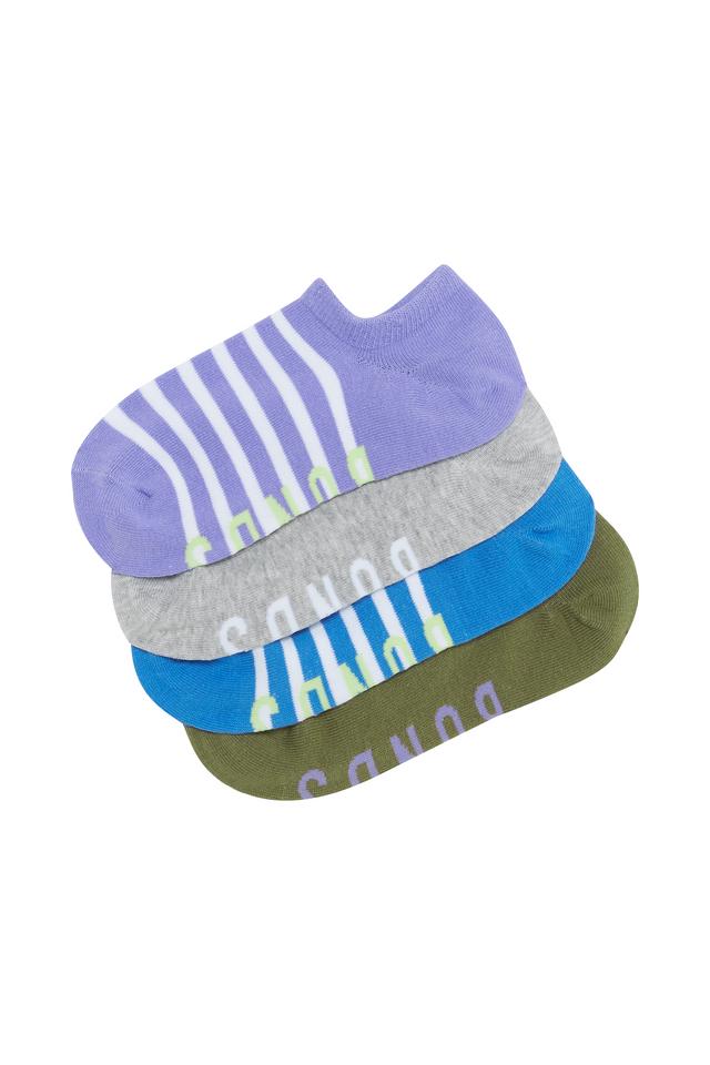 Womens Pattern No Show Socks 4 Pack