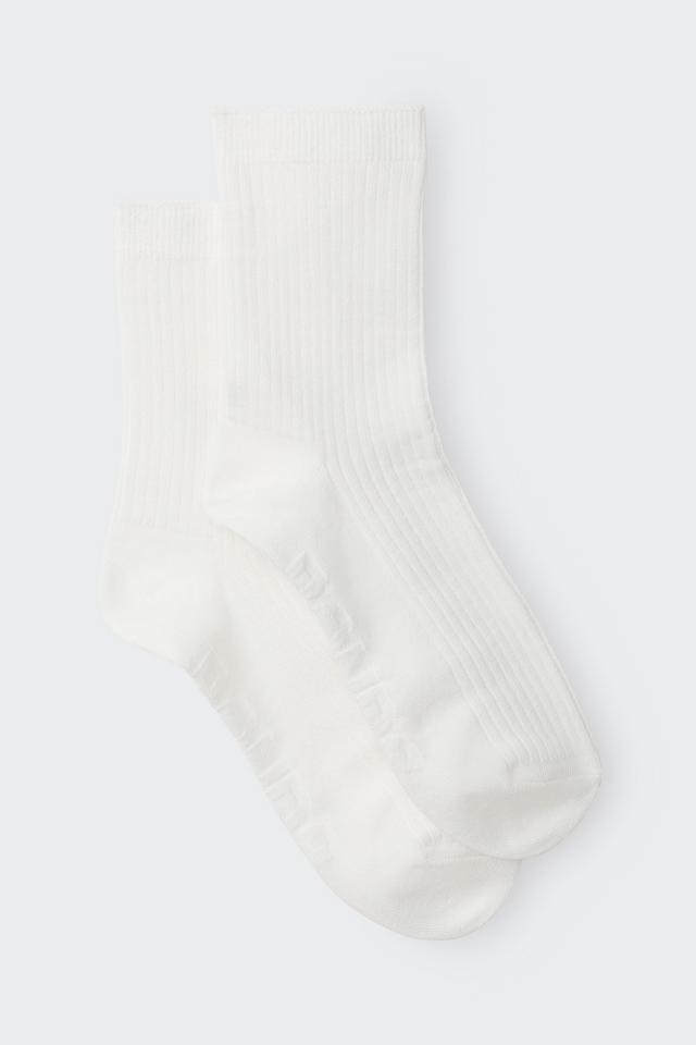 Womens Rib Half Crew Socks 2 Pack