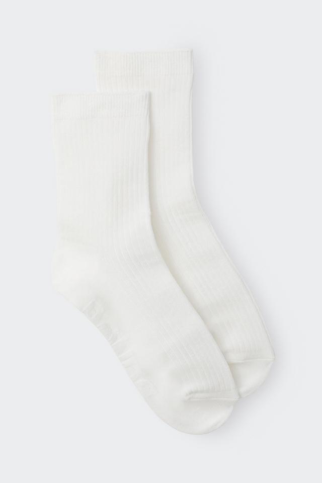 Womens Rib Half Crew Socks 2 Pack