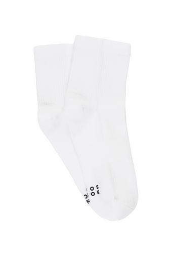 Womens Rib Quarter Crew Socks 2 Pack (Nu White)