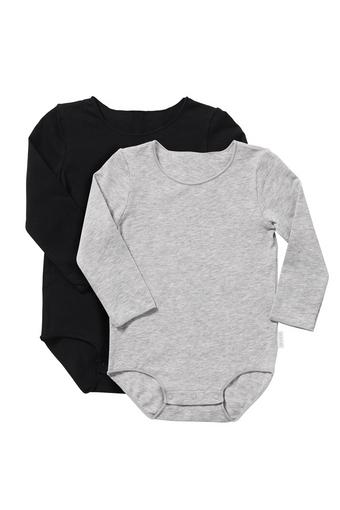 Wonderbodies Long Sleeve Bodysuit 2 Pack (Grey / Black)
