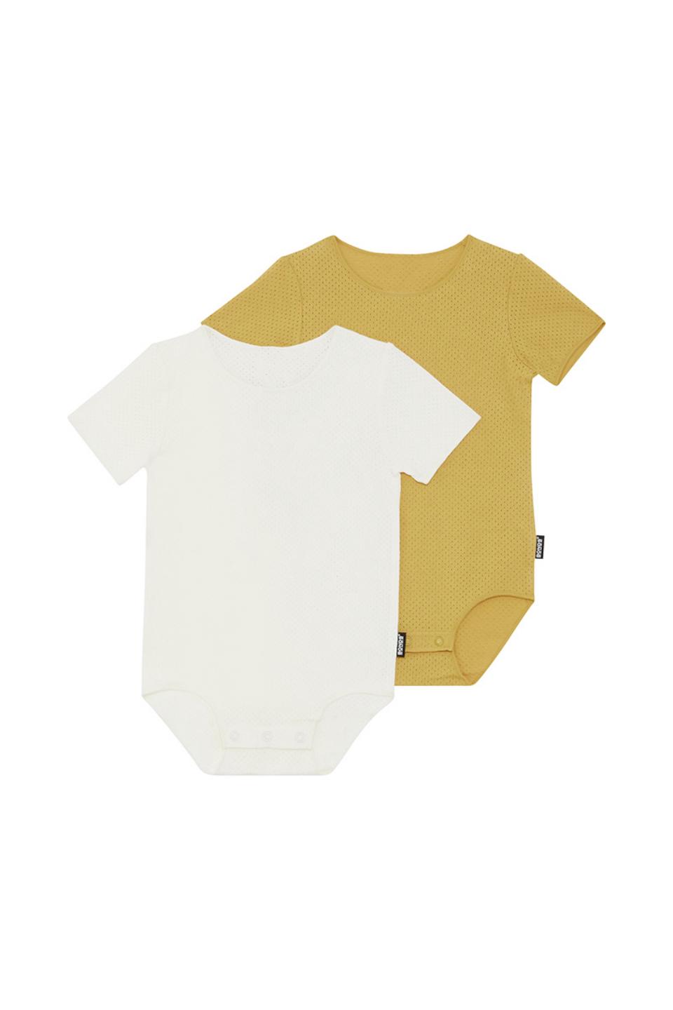 Wondercool Eyelet Short Sleeve Bodysuit 2 Pack