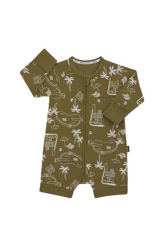 Wonderfrsh Long Sleeve Romper (Bonds Beach Club Green)